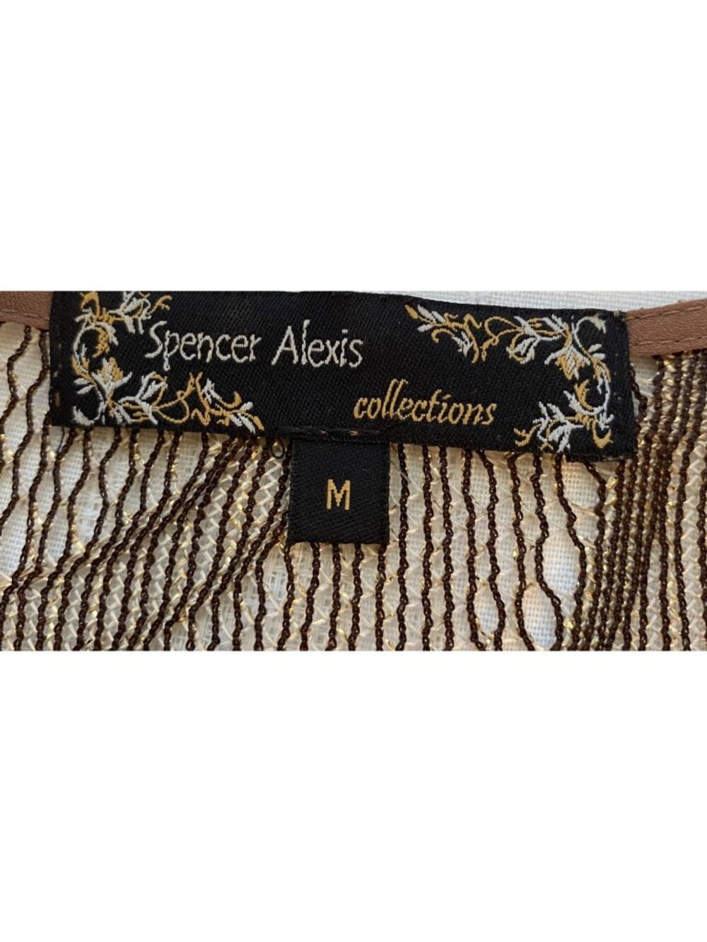 Spencer Alexis Women’s M Vintage Brown Floral Sheer Lace Cardigan Whimsigoth - Picture 3 of 16